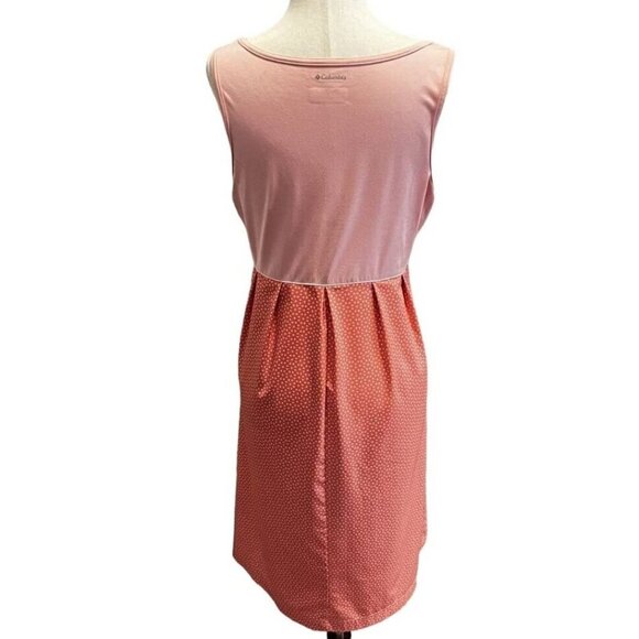 Columbia Womens Omni-Shade Sun Protection Dress Medium Pink and Coral Polka Dot - Picture 4 of 11